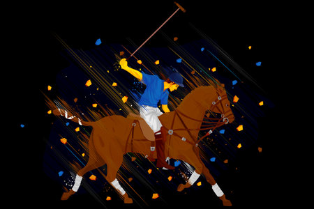 illustration of polo horse playerのイラスト素材