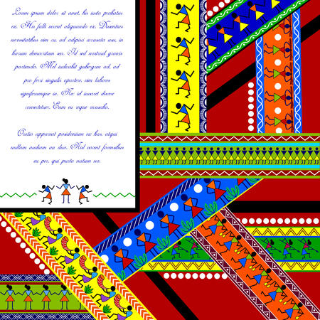 easy to edit vector illustration of Indian Art backgroundのイラスト素材