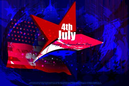easy to edit vector illustration of 4th July, Independence day of Americaのイラスト素材