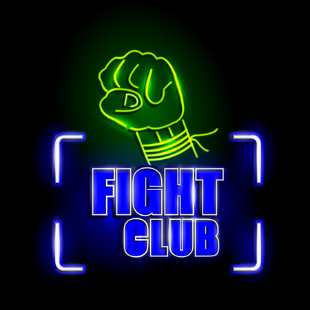 easy to edit vector illustration of Neon Light signboard for Fight Clubのイラスト素材