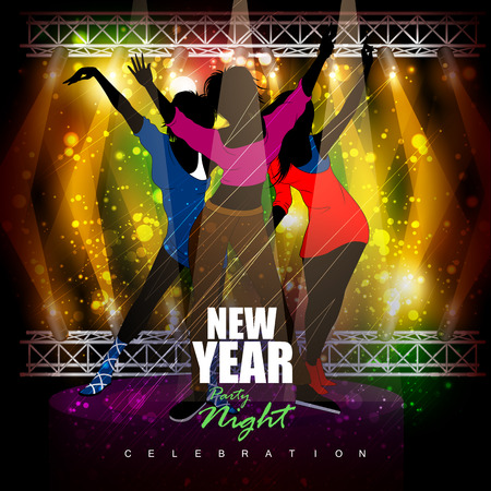 easy to edit illustration of Happy New Year 2017 party celebration posterのイラスト素材