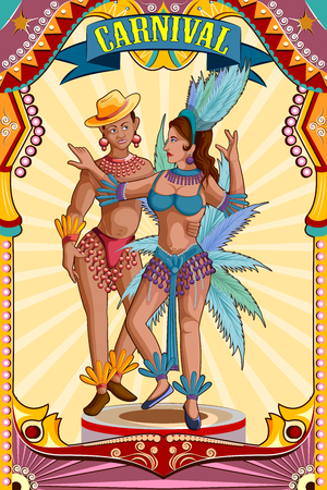 easy to edit vector illustration of Vintage retro Carnival Party banner poster designのイラスト素材