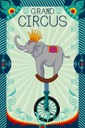 easy to edit vector illustration of Vintage retro Circus Party banner poster designのイラスト素材