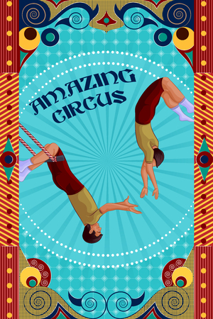 easy to edit vector illustration of Vintage retro Circus Party banner poster designのイラスト素材