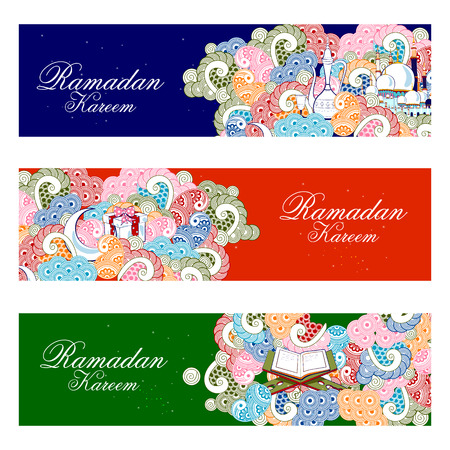 Easy to edit vector illustration of Ramadan Kareem backgroundのイラスト素材