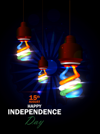 Ashoka Chakra on Happy Independence Day of India backgroundのイラスト素材