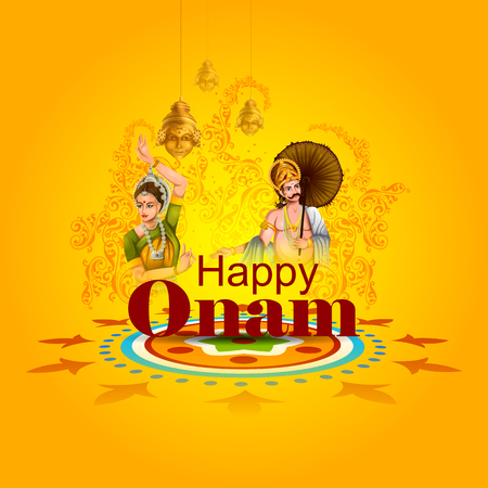 Happy Onam holiday for South India festivalのイラスト素材