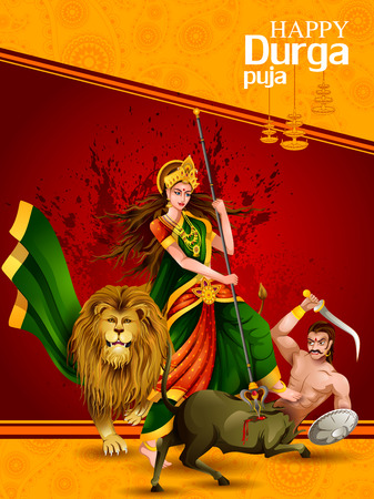 Happy Durga Puja India festival holiday backgroundのイラスト素材