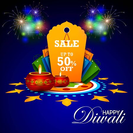 illustration of Happy Diwali shopping sale offerのイラスト素材