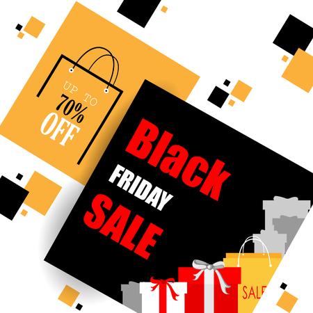 Black Friday Sale and Promotion offer bannerのイラスト素材