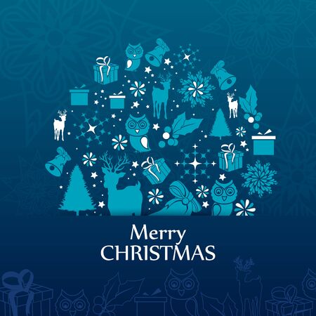 Happy New Year and Merry Christmas greeting backgroundのイラスト素材