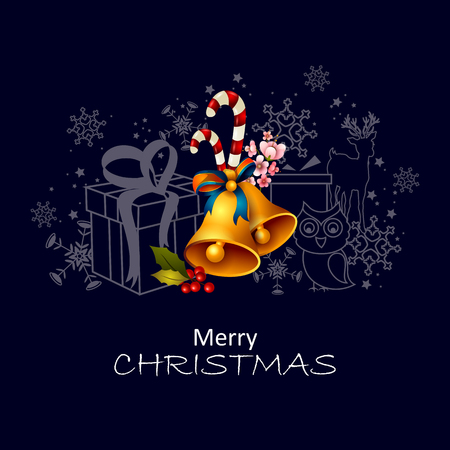 Happy New Year and Merry Christmas greeting backgroundのイラスト素材