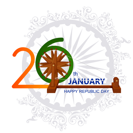 Happy Republic Day of India tricolor background for 26 Januaryのイラスト素材