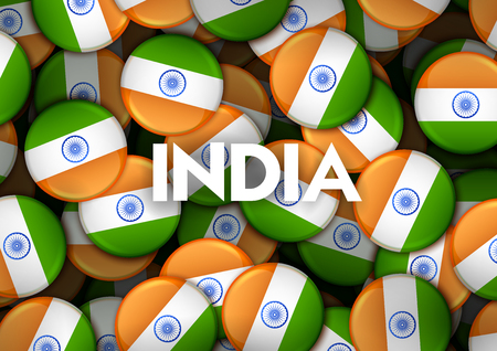 Tricolor banner with Indian flag for 26th January Happy Republic Day of Indiaのイラスト素材