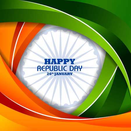 Happy Republic Day of India tricolor background for 26 Januaryのイラスト素材