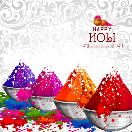 Easy to edit vector illustration of Colorful Happy Hoil background for festival of colors in Indiaのイラスト素材