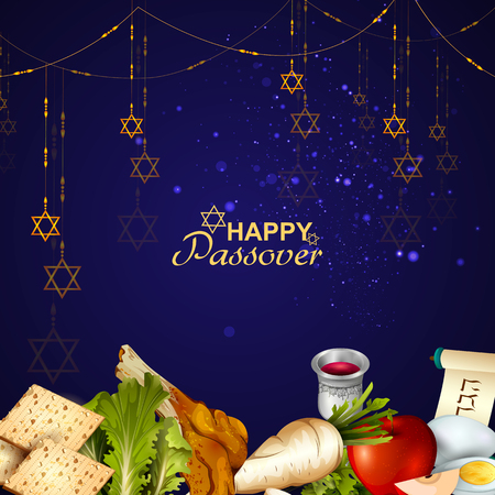 easy to edit vector illustration of Jewish holiday of Passover Pesach Sederのイラスト素材