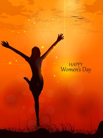 Beautiful woman for Happy International Womens Day greetings Backgroundのイラスト素材