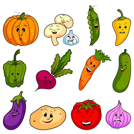 Different variety of fresh vegetablesのイラスト素材