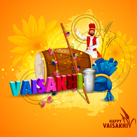 Celebration of Punjabi festival Vaisakhi backgroundのイラスト素材