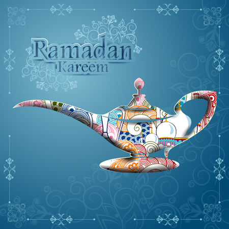 Islamic celebration background with text Ramadan Kareemのイラスト素材