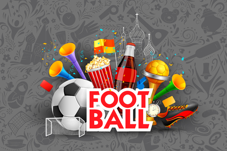 Russia Football Championship Cup soccer sports background for 2018のイラスト素材