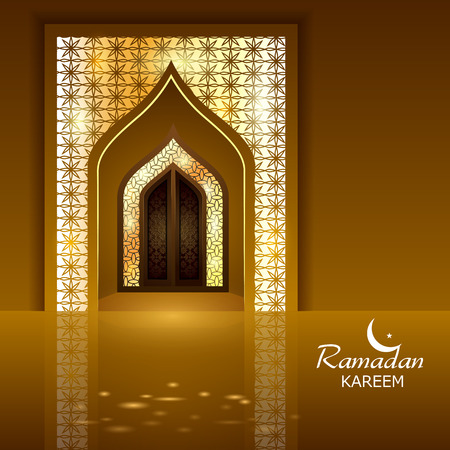 Islamic celebration background with text Ramadan Kareemのイラスト素材