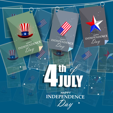 4th of July Independence Day of America backgroundのイラスト素材