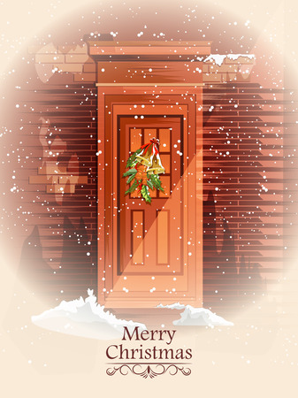 easy to edit vector illustration of beautiful decoration for Happy New Year and Merry Christmas greetingのイラスト素材