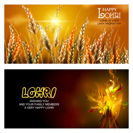 Happy Lohri festival of Punjab India backgroundのイラスト素材