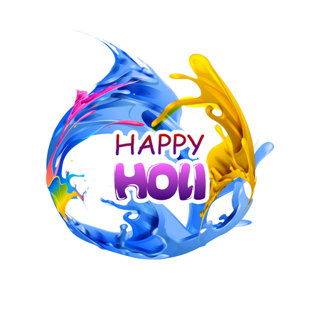 vector illustration of Colorful splash for Holi backgroundのイラスト素材
