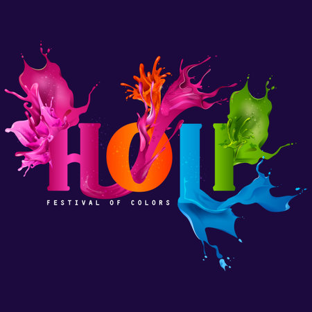 vector illustration of Colorful splash for Holi backgroundのイラスト素材