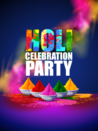 easy to edit vector illustration of Colorful Happy Hoil Party background for festival of colors in Indiaのイラスト素材