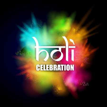 easy to edit vector illustration of Colorful Happy Hoil Party background for festival of colors in Indiaのイラスト素材