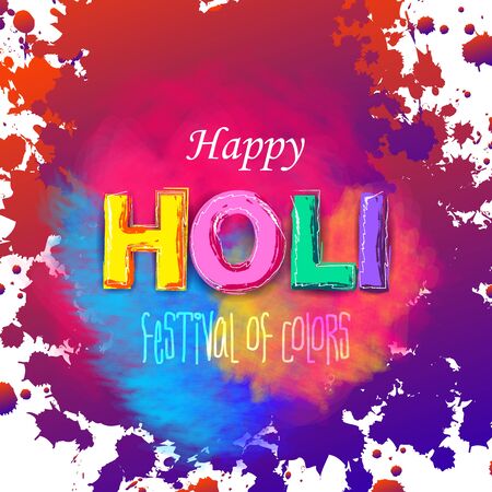 illustration of Colorful Happy Hoil background for festival of colors in Indiaのイラスト素材