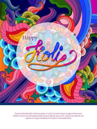 illustration of Colorful Happy Hoil background for festival of colors in Indiaのイラスト素材