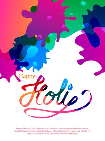 easy to edit vector illustration of Colorful Happy Hoil background for festival of colors in Indiaのイラスト素材