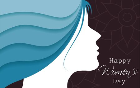 easy to edit vector illustration of beautiful woman for Happy International Women's Day greetings Backgroundのイラスト素材