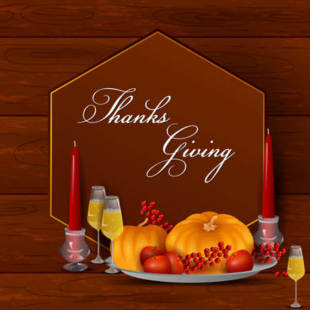 vector illustration of Thanksgiving Harvesting festival backgroundのイラスト素材