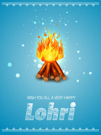 Happy Lohri festival of Punjab India backgroundのイラスト素材