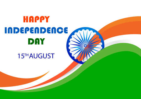 illustration of Indian Flag on Happy Independence Day of India backgroundのイラスト素材