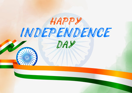 illustration of Indian Flag on Happy Independence Day of India background