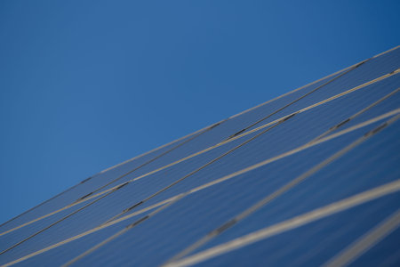 Solar panels close up. Solar panel, photovoltaic, alternative electricity source - concept of...