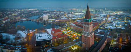 Panoramic view of the old townの写真素材