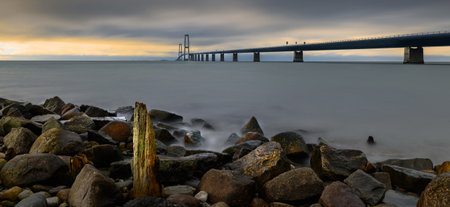 Panoramic view of the Eastbourne Bridge in East Sussex, UKの写真素材