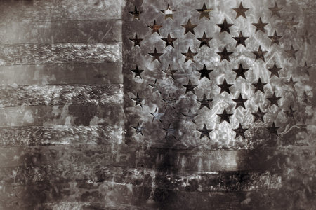 Metal Flag grunge backgroundの写真素材