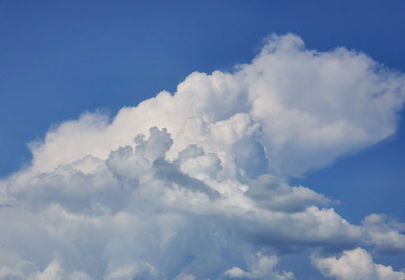 blue sky with cloud closeup, natural background, nature cloudscapeの写真素材