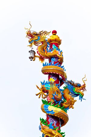 dragon on poleの写真素材