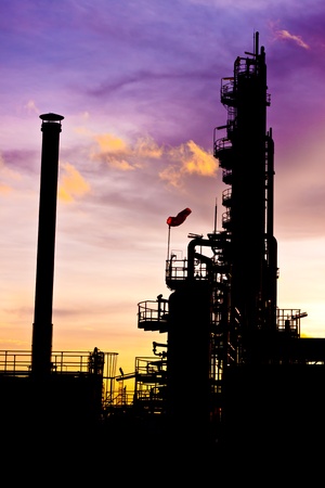 factory of silhouette imageの写真素材