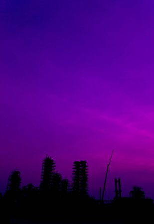petrochemical plant in silhouette image